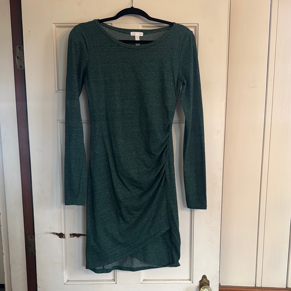 Anthro Green Long Sleeve Dress